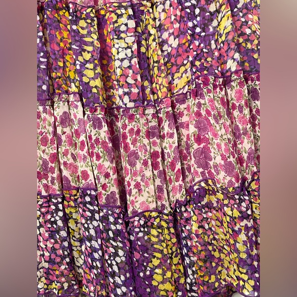 Chaudry KC Bohemian Floral Maxi Skirt multicolor elastic waist Size XS/S NWT - Picture 8 of 9